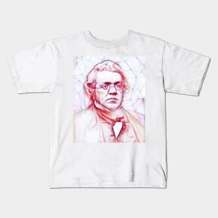 William Makepeace Thackeray Portrait | William Makepeace Thackeray Artwork Line art Kids T-Shirt